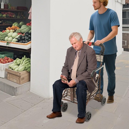 Foldable walker with seat for - seat,