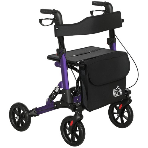 Homcom folding rollator walker - folding,