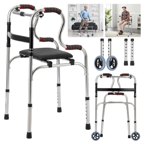 Wheel folding walker with - wheel,